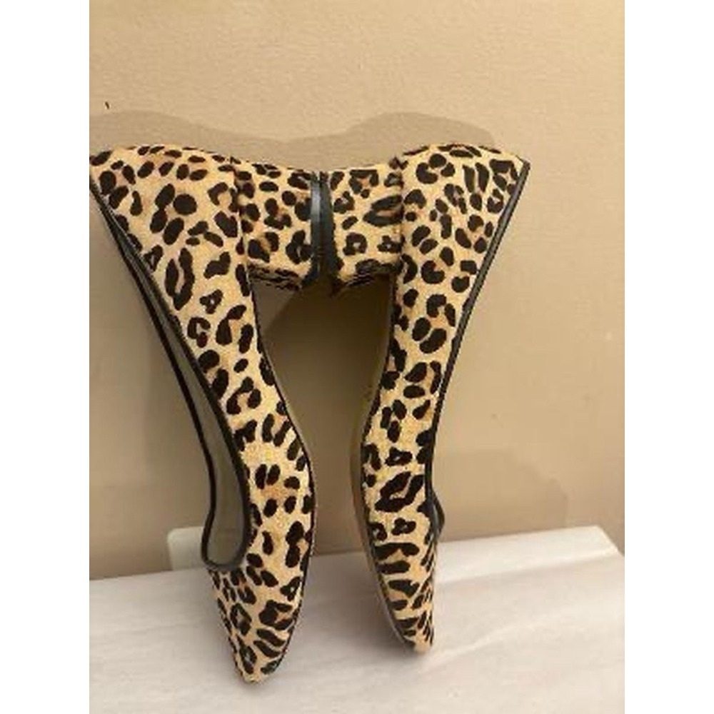 Bettye Muller Women's Leopard Calf Hair Round Toe Slip On Block Heel 8.5 - Picture 6 of 9